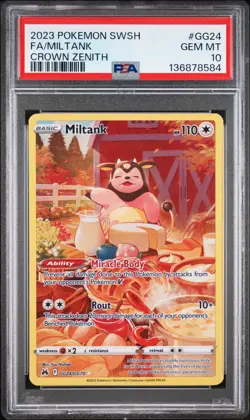 Pokemon Crown Zenith Miltank GG24 PSA 10 - Image 1