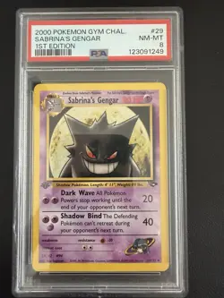Pokemon TCG Sabrina's Gengar 29/132 Gym Challenge 1st Ed Non-Holo Rare PSA 8 - Image 1