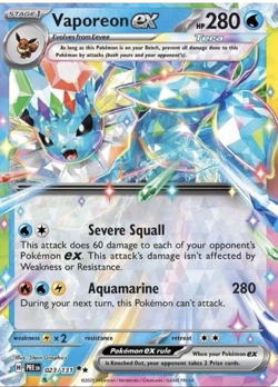Vaporeon ex 023/131 - Pokemon Prismatic Evolutions Double Rare Holo Foil NM - Image 1