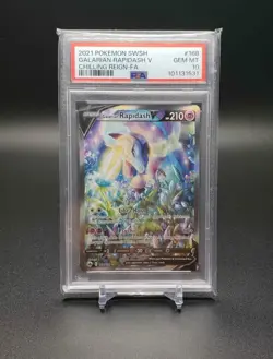 Pokemon TCG Galarian Rapidash V Alt Art 168/198 PSA 10 - Image 1