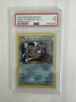 2000 POKEMON ROCKET PRERELEASE #8 DARK GYARADOS-HOLO PSA 7 - Image 1
