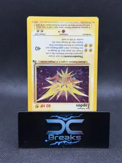 Pokemon TCG Zapdos Fossil 15/62 Holo 1999-2000 with big swirl! - Image 3