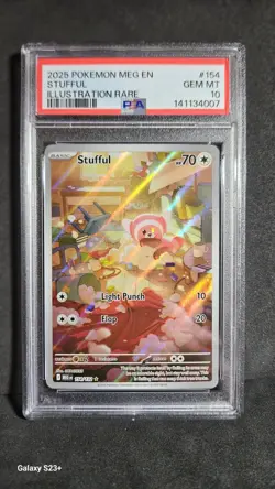 2025 POKEMON MEG EN-MEGA EVOLUTION ILLUSTRATION RARE #154 STUFFUL PSA 10 - Image 1