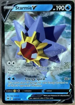 POKEMON ASTRAL RADIANCE STARMIE V RARE HOLO 030/189 NM+ QTY - Image 1