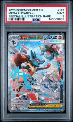 Lucario 179/132 SIR PSA 9 2025 Pokemon Mega Evolutions Base Set Me01 - Image 1