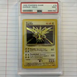 1999 Pokemon Game Zapdos Holo PSA 9 Pokemon #16 - Image 1