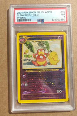 2001 Pokemon So. Islands SLOWKING HOLO PROMO #14 PSA 7 NM - Image 1