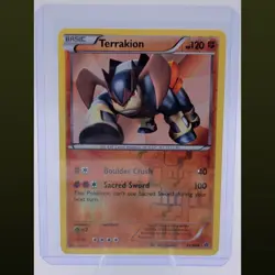 2011 POKEMON BLACK & WHITE EMERGING POWERS TERRAKION 63/98 REVERSE HOLO RARE NM - Image 1