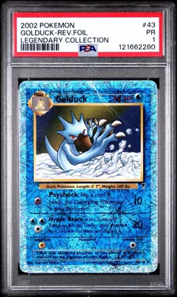 PSA 1 Golduck 43/110 Legendary Collection 2002 Reverse Holo Pokemon Card WoTC - Image 1