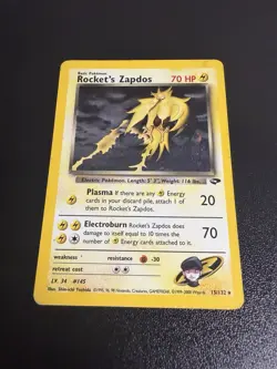 Pokemon Rocket's Zapdos Gym Challenge Holo Rare 15/132 English HP - Image 2