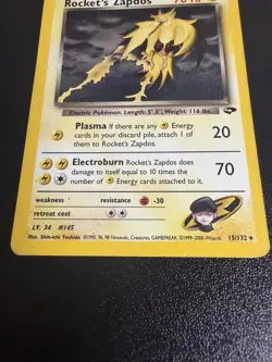 Pokemon Rocket's Zapdos Gym Challenge Holo Rare 15/132 English HP - Image 5