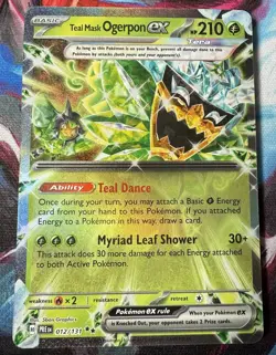Teal Mask Ogerpon ex #12 Pokemon Prismatic Evolutions NM - Image 1