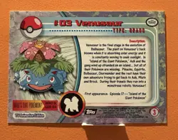 Venusaur #03 - Pokemon TCG - Pokemon 1999 Topps TV Animation !! - Image 2