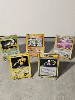 Vintage Pokemon Japanese Holo Card Lot Zapdos Ditto Machamp Darkness Challenge - Image 1