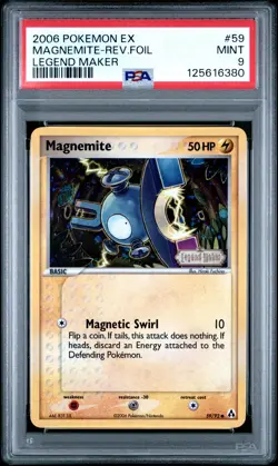 2006 POKEMON EX LEGEND MAKER #59 MAGNEMITE-REVERSE FOIL PSA 9 - Image 1