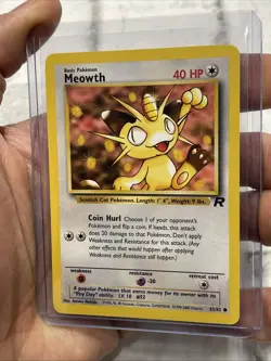 Pokemon Meowth Team Rocket Set 2000 Common Card 62/82 NM/MT Condition Vintage - Image 2