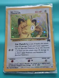 Pokemon - Meowth Black Star Holo 10 Plastic ***NOT SEALED*** MP - Image 1