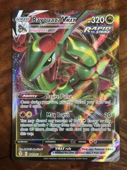 Pokemon TCG Evolving Skies Rayquaza VMAX Holo Full Art Card 111/203 NM-MT - Image 1