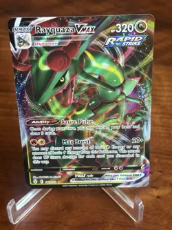 Pokemon TCG Evolving Skies Rayquaza VMAX Holo Full Art Card 111/203 NM-MT - Image 3