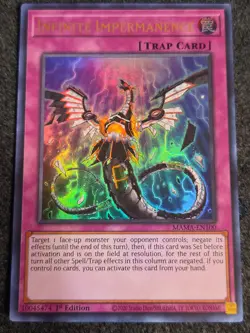 YUGIOH - Infinite Impermanence- MAMA-EN100​​ 1st Edition- Ultra Rare-Near Mint - Image 1