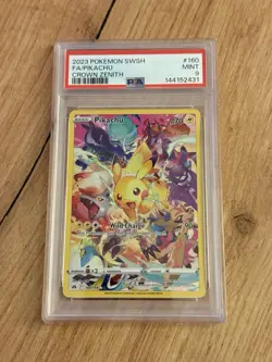 Pokemon SWSH Crown Zenith Pikachu Card 160/159 2023 PSA 9 Mint - Image 1