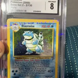 CGC 8 Blastoise 2000 Base Set 2 2/130 Holo Pokemon Card Swirl! - Image 2