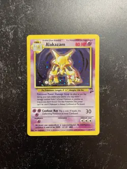 Alakazam Pokemon Card 1/130 Base Set 2 Holo Unlimited Rare 1999-2000 - Image 1