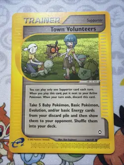 Town Volunteers 136/147 Uncommon Aquapolis Pokemon Card MP+ - Image 1