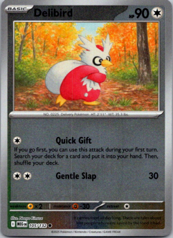 Delibird 105/132 Reverse Holo Mega Evolution English Pokemon Card - Image 1