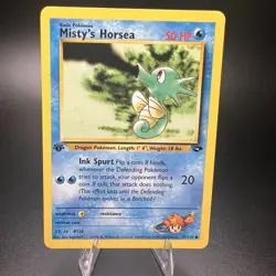 Misty's Horsea 87/132 - Gym Challenge 1st Edition WOTC Pokemon Card - Beautiful - Image 1