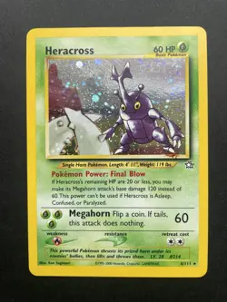 Pokemon Card Heracross 6/111 Holo Neo Genesis 2000 WOTC Rare Vintage - Image 1