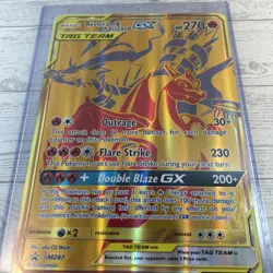 2021 Pokemon RESHIRAM & CHARIZARD GX Tag Team Black Star Promo SM247 JUMBO CARD - Image 4