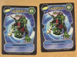 2 Digimon D-Tector OGREMON Cards 2002 Bandai DT-43 CHAMPION, KJKD7 - Image 1