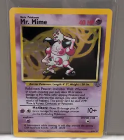 Pokemon TCG Mr. Mime Jungle 6/64 Holo Rare Unlimited Psychic Card Wizards LP/NM - Image 1