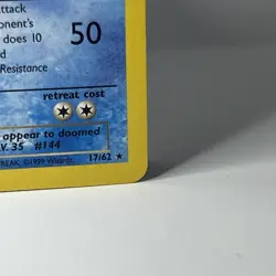 Articuno Fossil 17/62 Unlimited Rare Non Holo 1999 Pokemon TCG Card LP- - Image 4