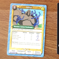 MONSTER RANCHER GOLEM PROMO CARD CCG 2000 MONSTER PUREBEEED - Image 1