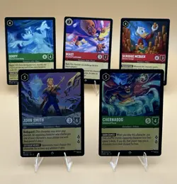 Disney Lorcana Winterspell Lot - 5 Super Rare Cards - Scrooge, Chernabog, Beast - Image 1