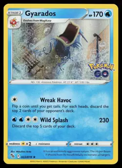 Gyarados 022/078 Holo Rare Pokemon GO Pokemon Card - Image 1