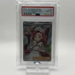Pokemon Center Lady (Full Art) 185/185 Swsh04: Vivid Voltage Holo PSA 10 - Image 1