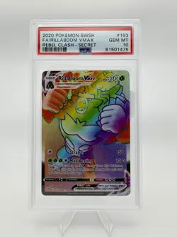 Pokemon Rillaboom VMAX 193/192 PSA 10 Rebel Clash Secret Rare Full Art Holo - Image 1