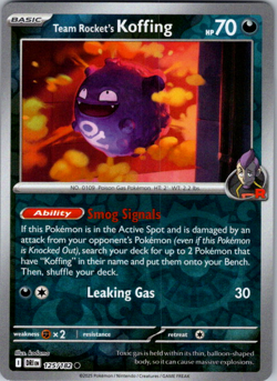 Team Rocket's Koffing 125/182 Reverse Holo Destined Rivals English Pokemon C - Image 1