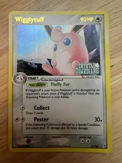 Pokemon Wigglytuff 13/100 Crystal Guardians Reverse Holo Stamped PRINT LINE LP+ - Image 1