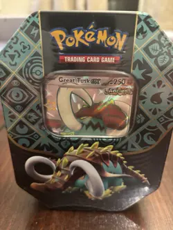 Pokemon Great Tusk EX Scarlet & Violet Paldean Fates Tin New Sealed - Image 1