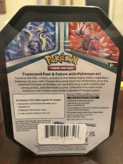 Pokemon Tcg Paldea Legends Tin Miraidon ex New Factory Sealed Rare 2023 - Image 2