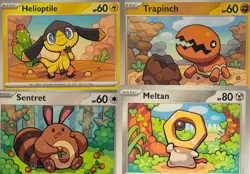 4 CARD LOT Pokemon Illus. Taiga Kayama | Common/NM ⭐CUTE DRAWING STYLE 🎨 - Image 1