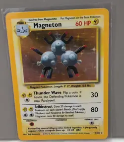 Pokemon TCG Magneton Base Set 9/102 Holo Rare Unlimited 60 HP Stage 1 Wizards LP - Image 1