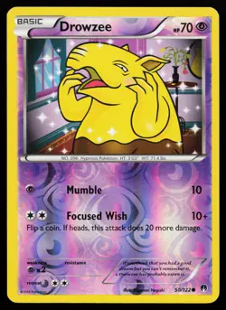 Drowzee 50/122 Common BREAKpoint Reverse Holo Pokemon Card - Image 1
