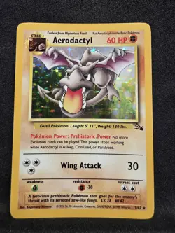 Vintage Pokemon TCG - Fossil - Unlimited Aerodactyl 1/62 Holo: NM- - Image 1