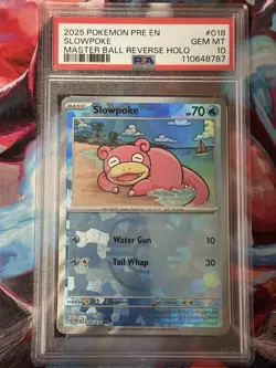 2025 POKEMON PRE EN-PRISMATIC EVOLUTIONS POKE BALL REVERSE HOLO SLOWPOKE PSA 10 - Image 4
