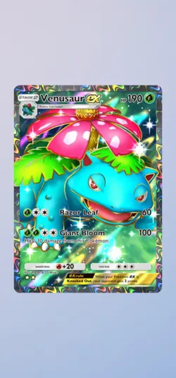 Venusaur ex Full Art Genetic Apex Pokemon TCG Pocket Trade SR (English) - Image 1